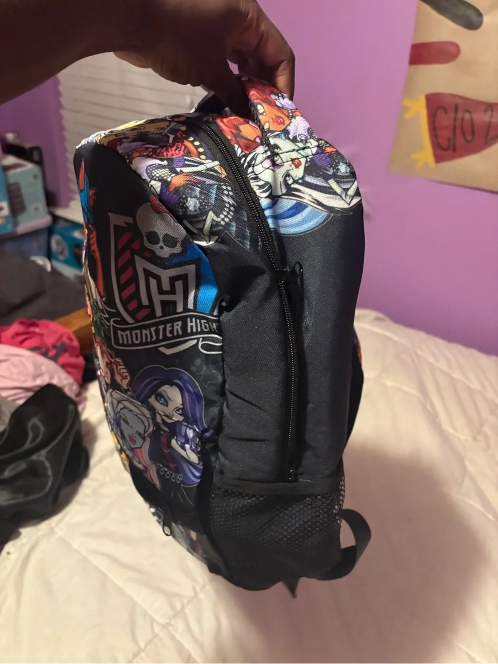 Monster High Character Backpack - Black with Multicolor Print
